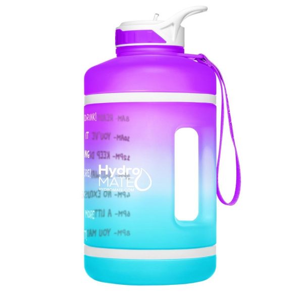 Gallon Water Bottle with Straw Purple Aqua For Discount - Image 2