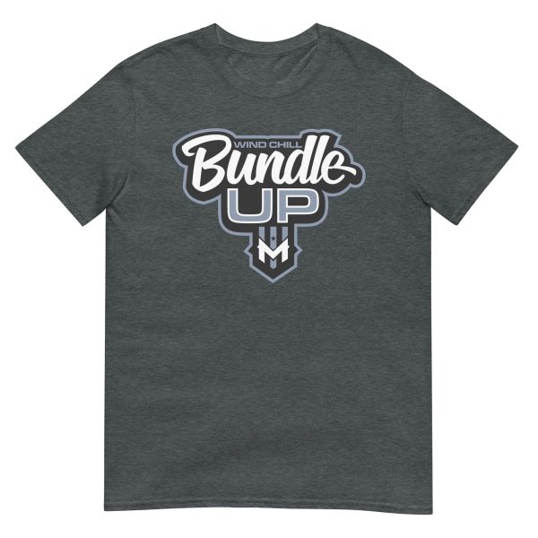 Wind Chill Black Dark Heather Bundle Up T-Shirt For Sale - Image 4
