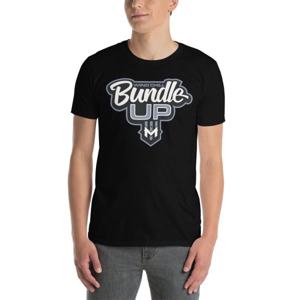 Wind Chill Black Dark Heather Bundle Up T-Shirt For Sale - Image 2