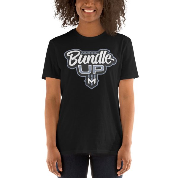 Wind Chill Black Dark Heather Bundle Up T-Shirt For Sale - Image 3