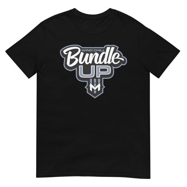 Wind Chill Black Dark Heather Bundle Up T-Shirt For Sale