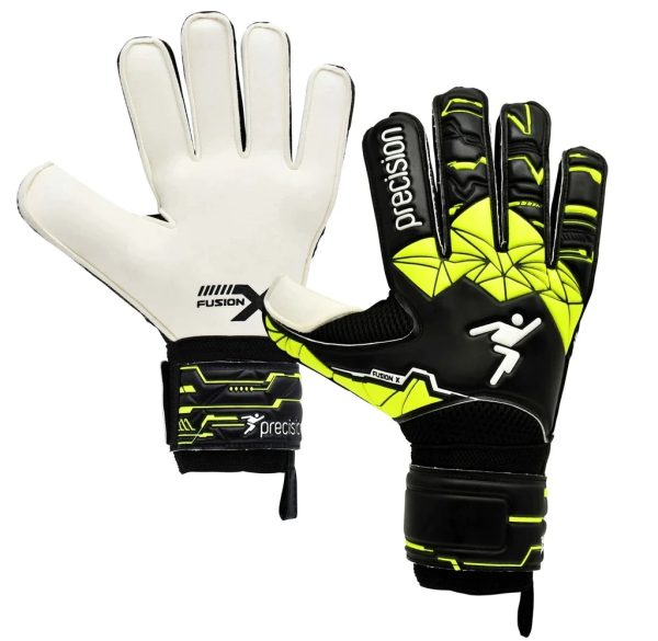 Precision Junior Fusion X Flat Cut Finger Protect GK Gloves Hot on Sale