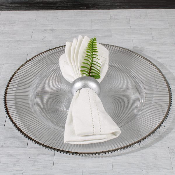 Richland 13  Silver Rim Glass Charger Plate Set of 12 Cheap - Image 4