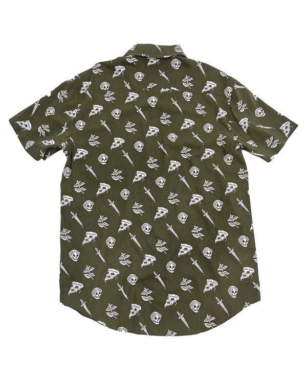 Pizza Slayer Unisex Button-Up Shirt Online - Image 4