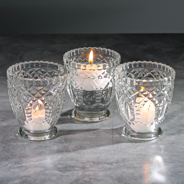 Richland Royal Textured Glass Votive Holder Grande Clear Set of 6 Sale