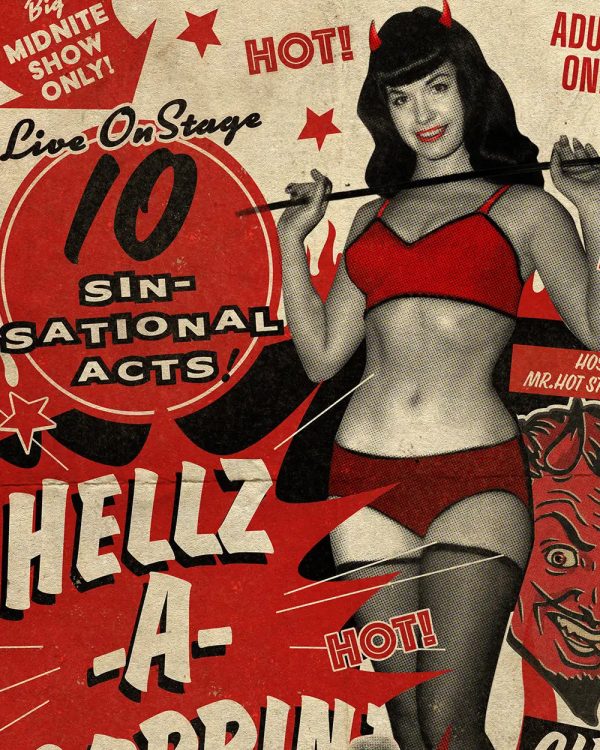 Bettie Page Devil s Burlesque Art Print (12  x 18 ) Online Sale - Image 2