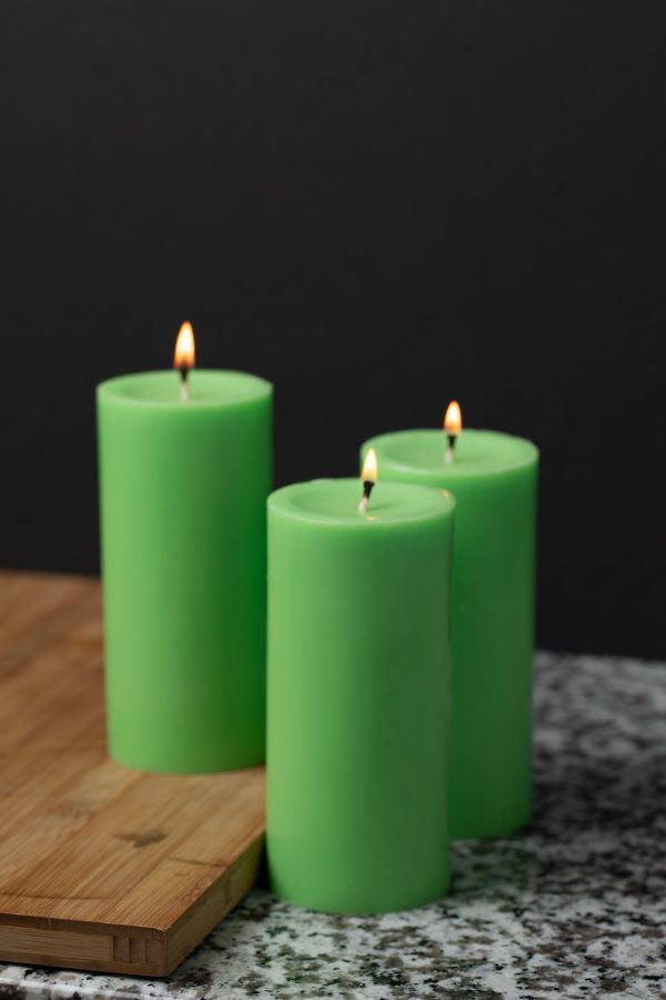 Richland Pillar Candles 3 x6  Green Set of 12 For Cheap - Image 2