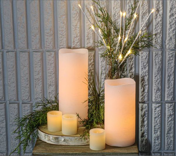 Richland 4  x 8  Large LED Pillar Candle with Wavy Top - Set of 6 Fashion - Image 3