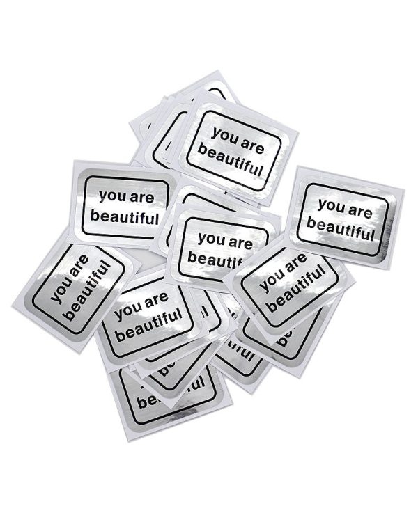 You Are Beautiful Sticker - Silver (Pack of 20) Discount