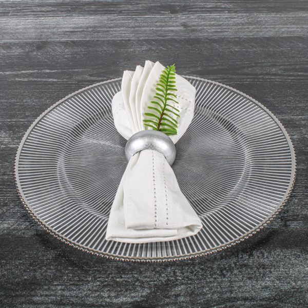 Richland 13  Silver Rim Glass Charger Plate Set of 12 Cheap